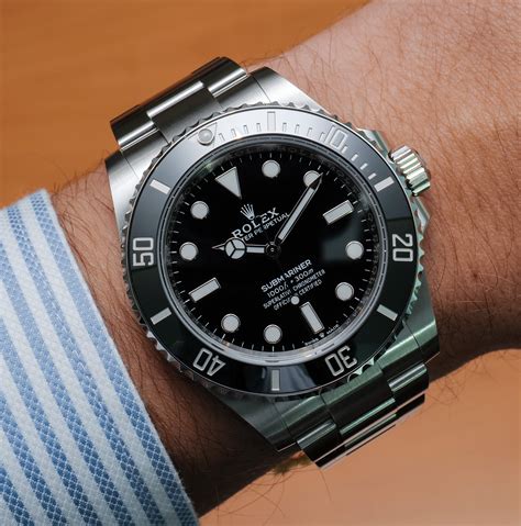 black rolex submariner on wrist|rolex submariner no date 124060.